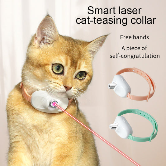 Elevate Your Cat's Playtime with the USB Rechargeable Interactive Laser Teasing Collar - The Ultimate Smart Toy for Endless Fun!