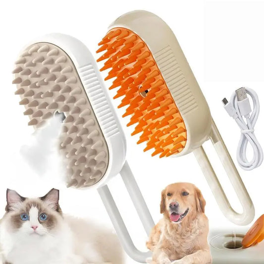 Transform Your Pet's Grooming Routine with the 3-in-1 Adjustable Steam Brush – Effortless Hair Removal & Deep Cleansing!